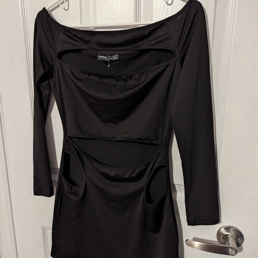 SHEIN Black Cutout Dress